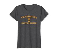 Yellowstone Dutton Ranch Logo Arched Camiseta, Mujer, Jaspeado Oscuro, XL