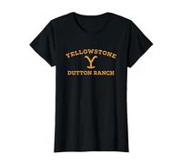 Yellowstone Dutton Ranch Logo Arched Camiseta, Mujer, Negro, XL