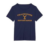 Yellowstone Dutton Ranch Logo Arched Camiseta, Mujer Tallas Grandes, Azul Marino, 6XL Grande