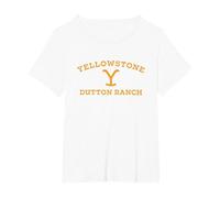 Yellowstone Dutton Ranch Logo Arched Camiseta, Mujer Tallas Grandes, Blanco, 1XL Grande