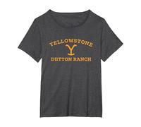 Yellowstone Dutton Ranch Logo Arched Camiseta, Mujer Tallas Grandes, Jaspeado Oscuro, 4XL Grande