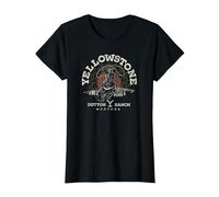 Yellowstone Dutton Ranch Montana Logo Camiseta, Mujer, Negro, XXL