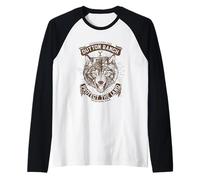Yellowstone Dutton Ranch Protect The Land Wolf Portrait Camiseta Manga Raglan