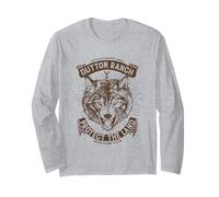 Yellowstone Dutton Ranch Protect The Land Wolf Portrait Manga Larga