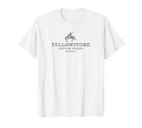 Yellowstone Dutton Ranch Text Basic Logo Camiseta, Hombre, Blanco, 3XL