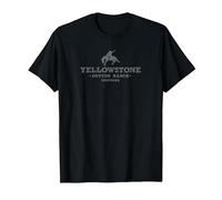 Yellowstone Dutton Ranch Text Basic Logo Camiseta, Hombre, Negro, L
