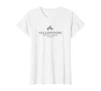 Yellowstone Dutton Ranch Text Basic Logo Camiseta, Mujer, Blanco, L