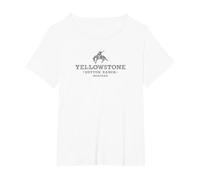Yellowstone Dutton Ranch Text Basic Logo Camiseta, Mujer Tallas Grandes, Blanco, 6XL Grande