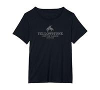 Yellowstone Dutton Ranch Text Basic Logo Camiseta, Mujer Tallas Grandes, Negro, 1XL Grande