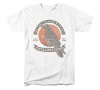 Yellowstone Evil Bird Camiseta Hombre Algodón Cuello Redondo Manga Corta Blanca