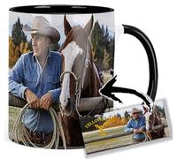 Yellowstone Kevin Costner Taza Interior y Asa Negra Ceramica Mug