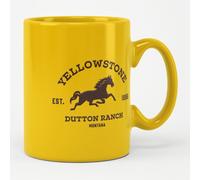 Yellowstone Licenciado oficialmente Dutton Ranch Montana Taza cerámica de café (Amarillo)