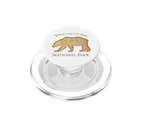 Yellowstone National Park Grizzly Bear Vintage Mapa aéreo PopSockets PopGrip para MagSafe