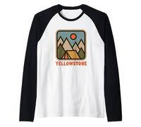 Yellowstone National Park in Wyoming WY Nature Backpacking Camiseta Manga Raglan