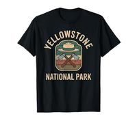 Yellowstone National Park Retro Ranger Insignia Senderismo Camping Camiseta