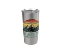 Yellowstone National Park USA Bison Buffalo Vintage Vaso térmico de acero inoxidable de doble pared