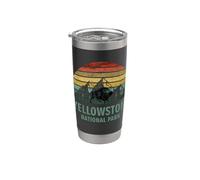 Yellowstone National Park USA Bison Buffalo Vintage Vaso térmico de acero inoxidable de doble pared