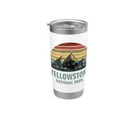 Yellowstone National Park USA Bison Buffalo Vintage Vaso térmico de acero inoxidable de doble pared