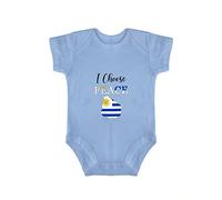 Yelolyio Body de una pieza con la bandera de Uruguay I Choose Peace, Uruguay Orgullo de Uruguay Baby Boy Girl Unisex Chaleco de manga corta, azul, bandera de Uruguay I Choose Peace, 12 Meses