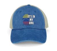 Yelolyio It's in My DNA - Gorras de béisbol con la bandera de Venezuela con huellas dactilares, gorras de algodón de Venezuela, gorras patrióticas para hombres y mujeres, gorras de malla, gorras