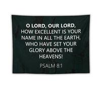 Yelolyio O LORD, our Lord, how Excellent Is Your Name in All The Earth, tapiz para colgar en la pared, arte de pared para el hogar, cita motivacional, decoración del hogar para sala de estar