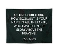 Yelolyio O LORD, our Lord, how Excellent Is Your Name in All The Earth, tapiz para colgar en la pared, para dormitorio, sala de estar, decoración del hogar, fácil de colgar (30 x 40 pulgadas)