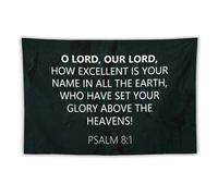 Yelolyio O LORD, our Lord, how Excellent Is Your Name in All The Earth, tapiz para colgar en la pared, para dormitorio, sala de estar, decoración del hogar, fácil de colgar (60 x 90 pulgadas)