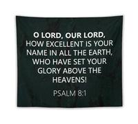 Yelolyio O LORD, our Lord, how Excellent Is Your Name in All The Earth, tapiz para colgar en la pared, para dormitorio, sala de estar, decoración del hogar, fácil de colgar (50 x 60 pulgadas)