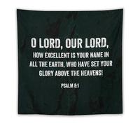 Yelolyio O LORD, our Lord, how Excellent Is Your Name in All The Earth, tapiz para colgar en la pared, para dormitorio, sala de estar, decoración del hogar, fácil de colgar (60 x 60 pulgadas)