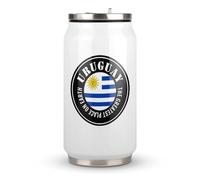 Yelolyio The Greatest Place On Earth Uruguay - Taza de acero inoxidable con tapa y pajita, diseño de bandera nacional de Uruguay, taza de café de viaje para bebidas frías y calientes, regalo para