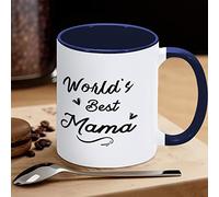 Yelolyio World's Best Mama Funny Novelty Mugs Mama Gifts Mama Taza de café Taza de cerámica Taza de té Regalo de inauguración de la casa para papá Mamá Taza para uso en la oficina en casa 11 onzas