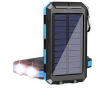 YELOMIN Solar Power Bank, 38800mAh Portable Solar Charger, Waterproof Battery Pack, Outdoor External Backup Power Charger Dual USB 5V Outputs/LED Flashlights, Perfect for Camping Travel