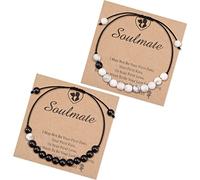 YELUWA 2 Pcs Almas Gemelas Pulsera Regalos De Joyería Para él, a Juego Parejas Relación a Distancia, Aniversario Día De San Valentín Para Novio Novia Marido Esposa Mujeres Hombre