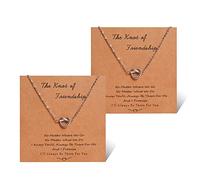 YELUWA 2 Pcs Collares De La Mejor Amiga Para Siempre El Amor Nudo Infinito Amistad Collares De Joyería Cumpleaños a Distancia Dama De Honor Mujeres Niña Hermanas Boda Propuesta De Dama De Honor