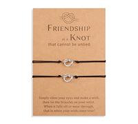 YELUWA 2 Pcs Nudo De La Amistad Infinity Pulseras Para Los Mejores Amigos Bestie Mujeres Chica Adolescente Hermana Bff Dama De Honor Hija Para Siempre Distancia Ajustable Cumpleaños Fiesta De Regalo