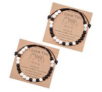 YELUWA 2 Pcs Te Quiero Código Morse Pulseras Amor Parejas Pulseras a Juego Relación a Larga Distancia Pulsera Día De San Valentín Navidad Cumpleaños Regalos Para Novio Novia Él Ella Mujeres Hombres