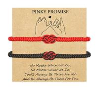 YELUWA 2 Pieza Pulsera Destino Rojo Pulsera Rojo Pareja para Mujeres Hombres Novio Novia Suerte Protección Ajustable Relación a Larga Distancia Pulseras