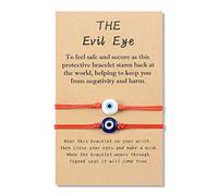 YELUWA 2 Piezas Rojas Pulseras Mal de Ojo Pulsera Roja Pulseras de Mal de Ojo Tejido a Mano Amuleto Kabbalah Suerte Regalo Hilo Rojo del Destino Protección Espiritual Mujeres Hombres Niñas Niños Rakhi