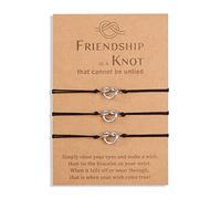 YELUWA 3 Pcs Nudo De La Amistad Infinity Pulseras Para Los Mejores Amigos Bestie Mujeres Chica Adolescente Hermana Bff Dama De Honor Hija Para Siempre Distancia Ajustable Cumpleaños Fiesta De Regalo