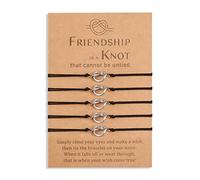 YELUWA 5 Pcs Nudo De La Amistad Infinity Pulseras Para Los Mejores Amigos Bestie Mujeres Chica Adolescente Hermana Bff Dama De Honor Hija Para Siempre Distancia Ajustable Cumpleaños Fiesta De Regalo