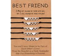 YELUWA 5 Pulseras de Amistad Para Mejores Amigas, Hermanas, Mejores Amigo, Corazón Larga Distancia, Hechas a Mano, Pulseras De Relación, Regalo de Cumpleaños Para Adolescentes, Niñas, Madres E Hija