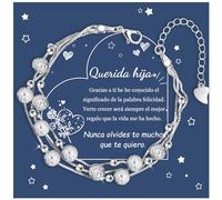 YELUWA Hija Pulsera Regalo Hija Regalos Para Mujer Pulsera Mujer Plata De Ley 925 Pulsera Mujer Regalo Cumpleaños Mujer Hijas Navidad Regalos Graduación Joyería Regalo Mi Hija Creativos Pulsera