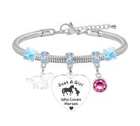 YELUWA Pulsera De Caballo, Caballo De Regalo Para Las Niñas, Sólo Un Caballo Amante De La Pulsera De La Muchacha Para Una Mujer, Hermana, Amante De Los Caballos Regalo De Cumpleaños Con Caja De Regalo