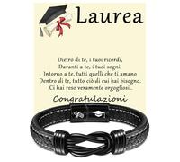 YELUWA Regalos de Graduación para Él, Clase de 2025 Pulsera de Cuero de Graduación para Él Hombres Novio Hijo Nieto Sobrino Hermano Compañero Clase Maestría Universidad Graduado Felicitar Graduado IT