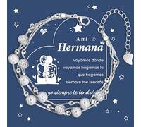 YELUWA Regalos Originales para Mujer 3 En 1 Pulsera De Plata 925 para Mujer, Pulsera Hermana Plata Amistad Originales Regalo Hermana Cumpleaños Regalos Hijas Amigas Hermanas Mamá e Hija Abuela Niña