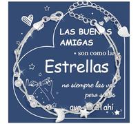 YELUWA Regalos Originales para Mujer, Estrella y Luna Pulsera De Plata 925 para Mujer Regalos Amigas Originales, Regalo Amiga Cumpleaños, Pulsera Amistad, Regalo Para Amigas, Amigo Invisible