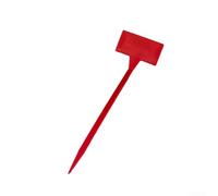 Yelvera 10 etiquetas de plantas hacia arriba para uso en bandeja de guardería, etiquetas de jardín de plástico con inclinación de 30 grados para una identificación fácil y clara de plantas (rojo)