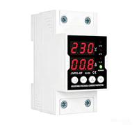 Yelvera 220V Sobre Bajo Protector De Voltaje Y Limitador De Corriente Ajustable Para Circuitos Monofásicos Con Recuperación Automática (63A)