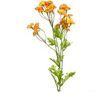 Yelvera 30 flores artificiales de seda, margaritas de manzanilla para decoración del hogar, jardín, porche, cementerio, centros de mesa de boda (naranja)