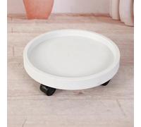 Yelvera Bandeja de soporte resistente para plantas hecha de material de polipropileno de alta calidad para un transporte seguro de macetas y árboles grandes (blanco)